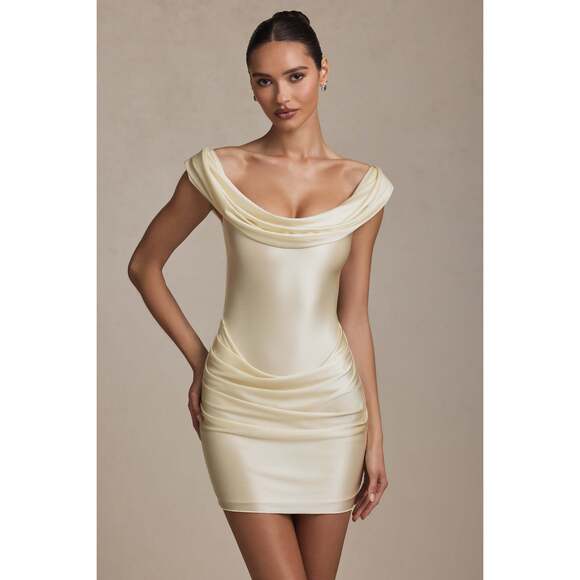 long sleeve casual dresses Berylove Women Sky Blue A-Line Work Dress Satin Long Sleeve Business Casual Dress, Sky Blue / 2XL main image 1